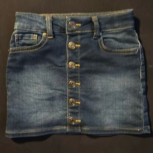 Girls elastic denim mini skirt